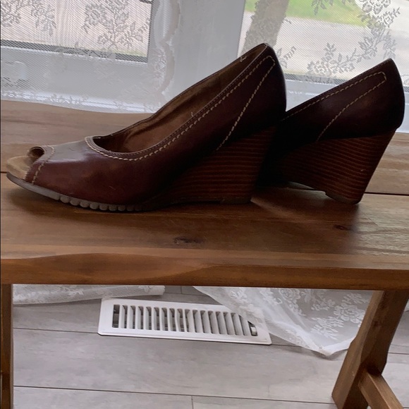 Aerosoles brown leather wedge heel - Picture 3 of 5